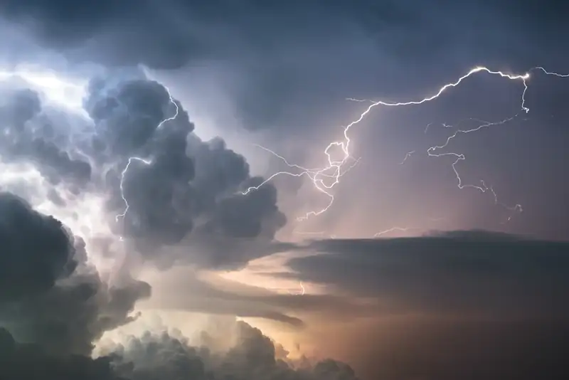 Lightning over a stormy sky